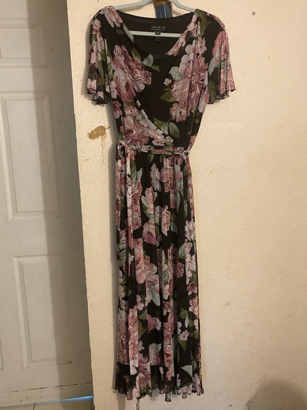 Dresses Women's Black Floral Wrap Maxi Dress